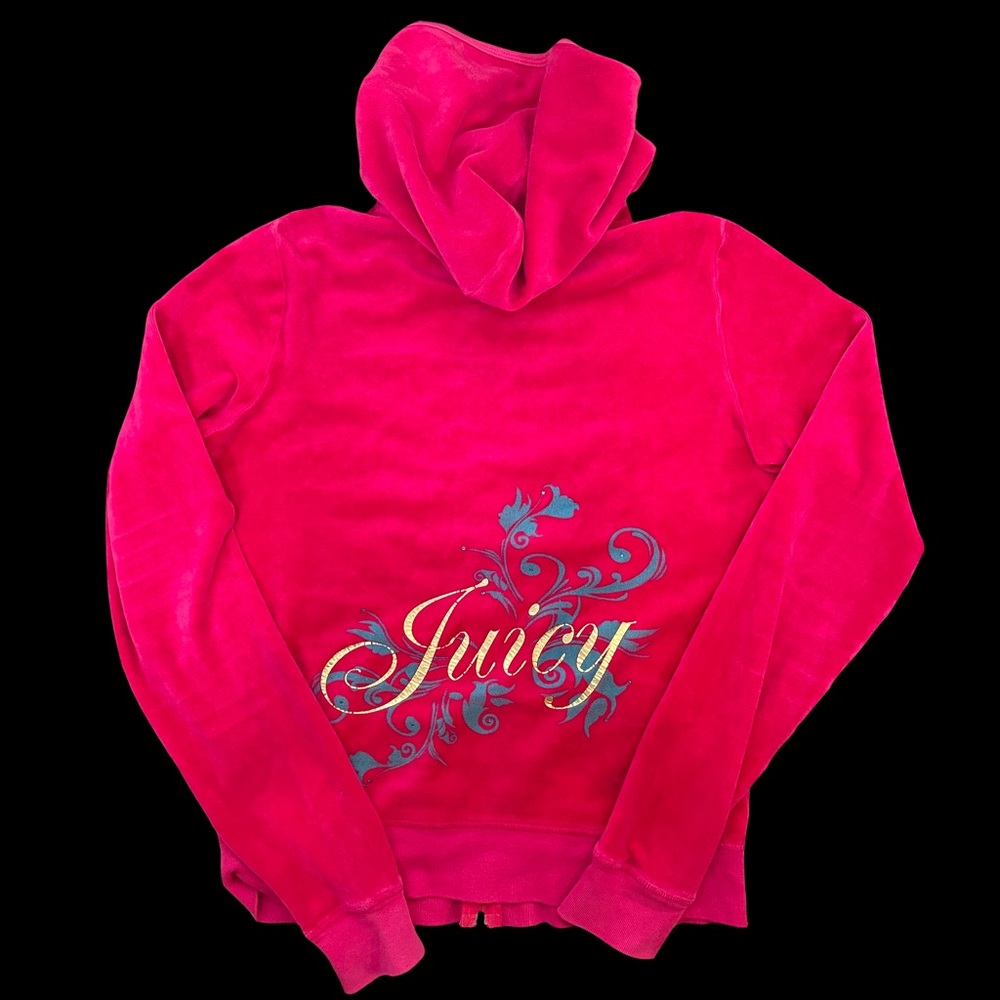 *SOLD* Hot pink juicy couture velour zipper hoodie zip up jacket 💕
